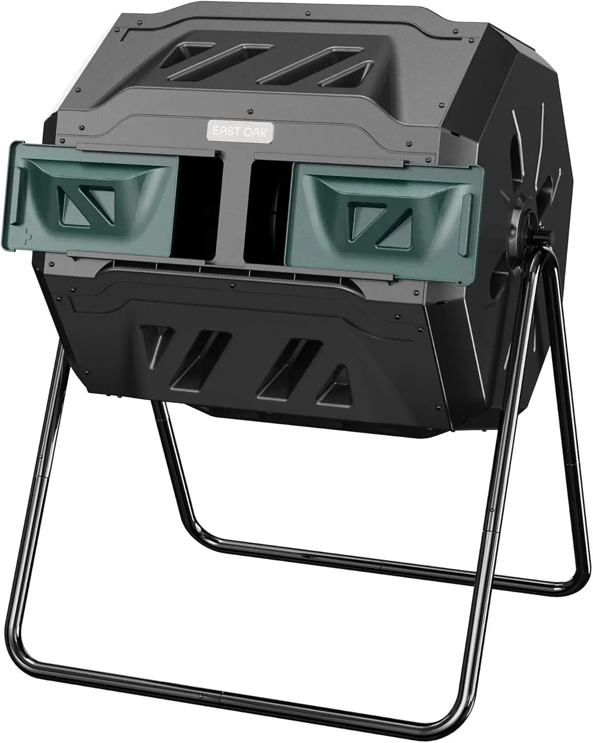 

43-Gallon Dual Chamber Compost Tumbler with Aeration System, Rotating Outdoor Bin for Kitchen and Garden