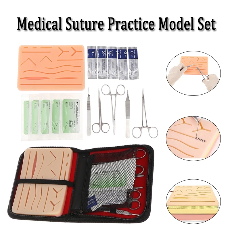Medical Suture Practice Kit for Medical Nursing Students with Simulation Skin Wound Pad Model Tool
