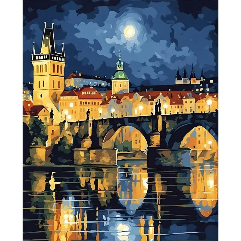 Charles Bridge, Prague painting by numbers kit
