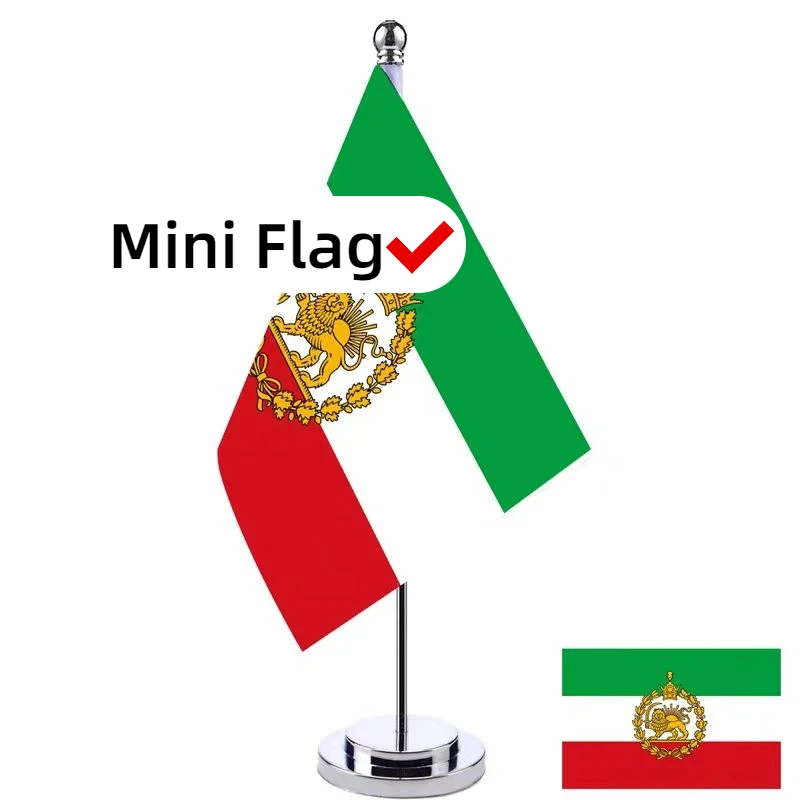 10 Pieces Of Iran Lion Hand Cranked Flag Iran Pahlavi Flag Sun Protection And Anti Discoloration Flag Table Flag Set Home Decor
