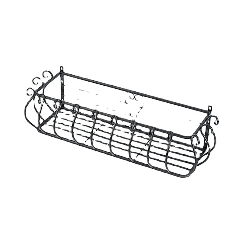 For Outdoor Balcony Wall Mounted Iron Flower Shelf Rack Multi Pot Storage European Style Metal Plant Stand