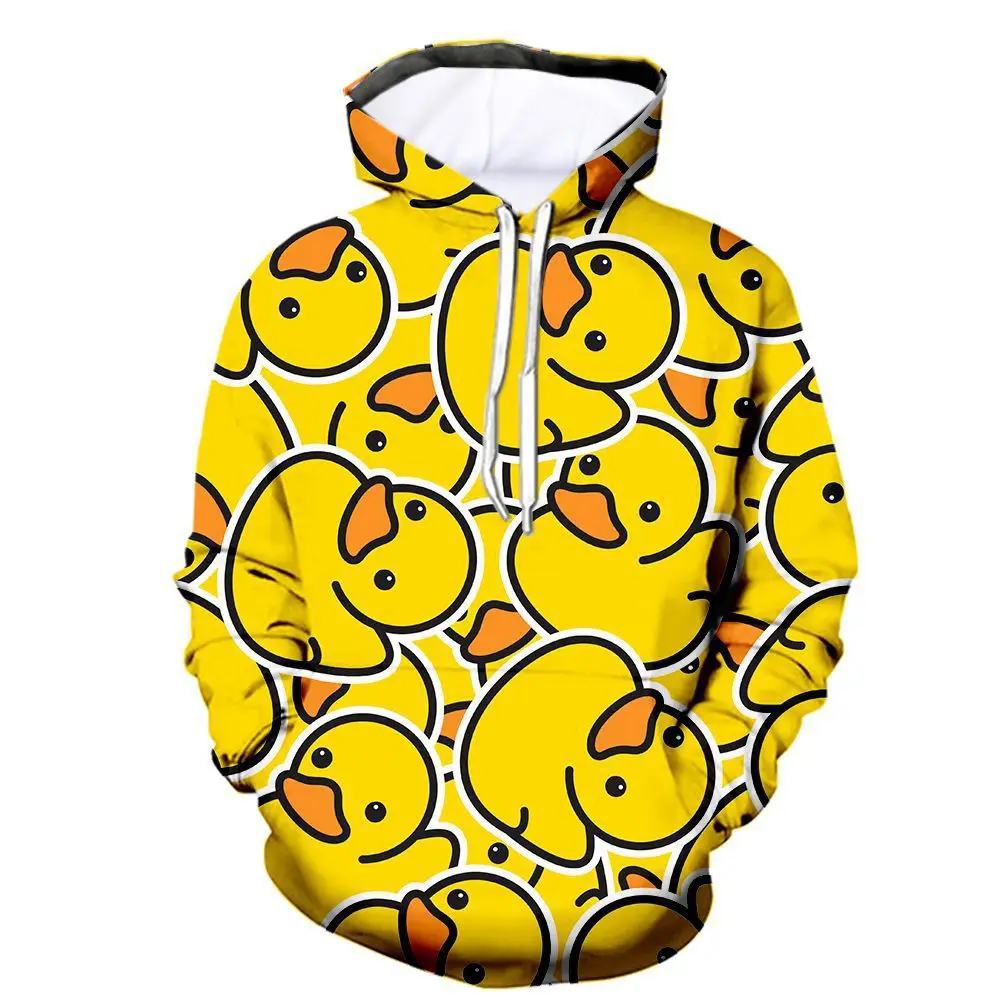 Kid Autumn Hoodie Popular Little Yellow Duck 3d Printed Long Sleeve Top Children\' Clothing Boy Girl 4-14Year Pullover Sweatshirt