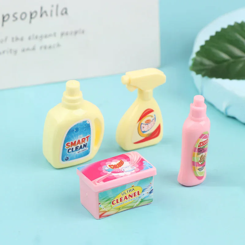 

Doll Cleaning Bucket Detergent Laundry Detergent Toy Hand Basket Model 4Pcs/Set