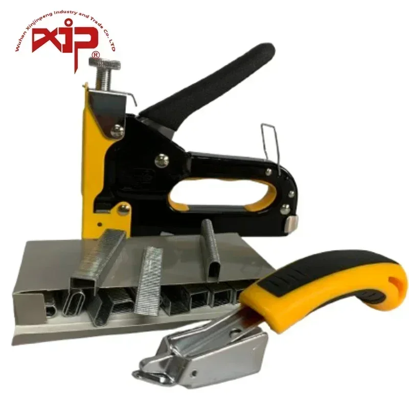 Manufacture Wholesale Stapler Gun Heavy Duty Stapler For 4-14mm Staples ,3 in 1 Stapler Gun For  Paper skin Carpet Manual Tools.