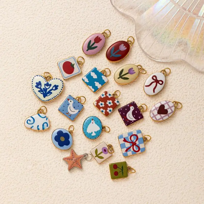 الأزياء الفولاذ المقاوم للصدأ زهرة القوس ستار سحابة قلادة DIY التبعي لصنع المجوهرات قلادة القرط شنقا الملحقات #3