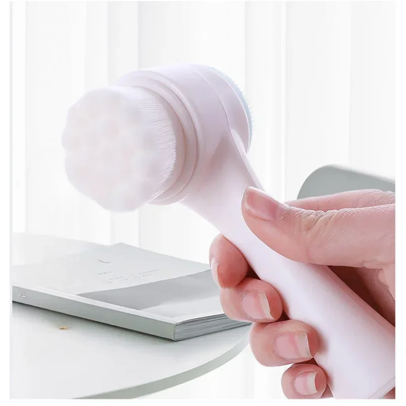 Silicone Face Cleansing Brush Double-Sided Facial Cleanser Blackhead Removal Pore Cleaner Exfoliator Face Scrub Skin Care Tool