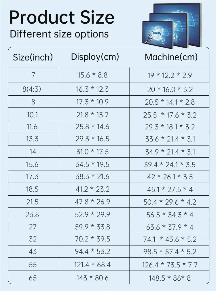 21.5 22 Inch Capacitive Touch Monitor  LCD Touchscreen All In One Touch Computer For Commercial Kiosk