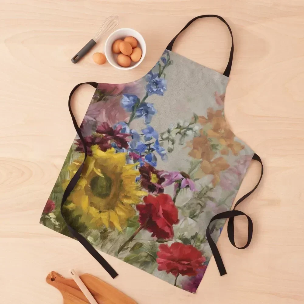 

Flourish Apron Women's Dress Kitchen Handle For Women with pockets Kitchen Kawaii Accessories Apron