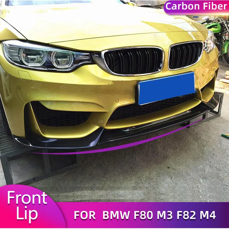 

Передний бампер из углеродного волокна, спойлер для BMW F80 M3 F82 F83 M4 2014-2019, гоночный передний фартук для подбородка, комплекты кузова