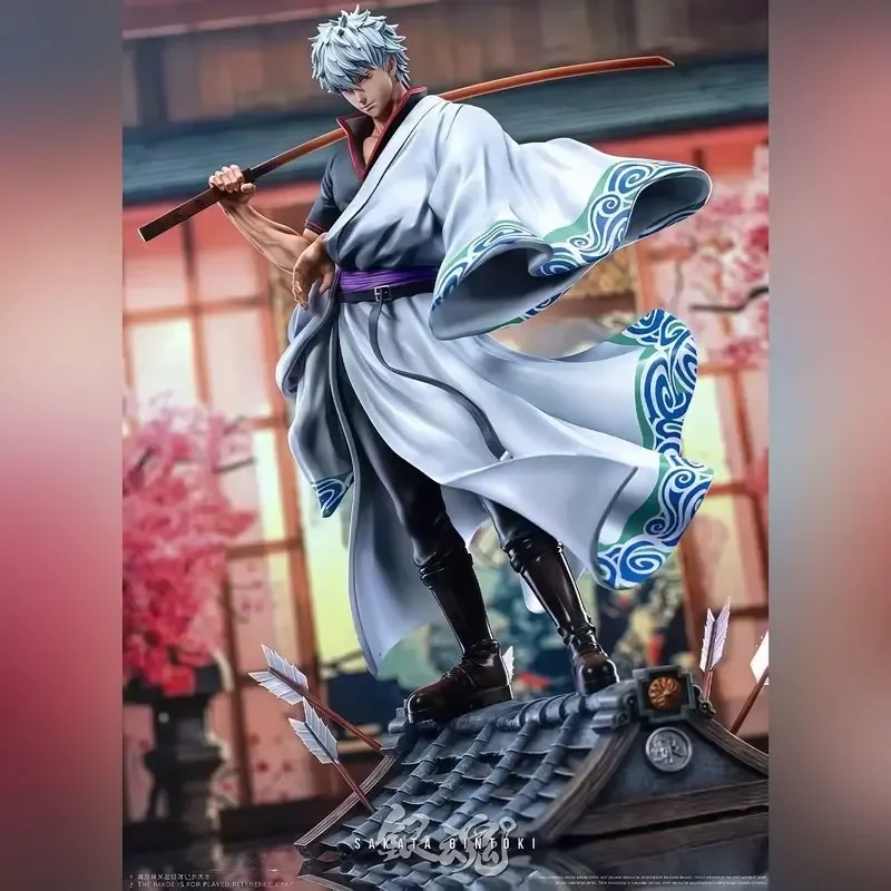 

Sakata Gintoki Anime Gintama 2.0 Upgraded Roof Battle Gk Action Figure Pvc Desktop Decoration Trendy Children Toy Birthday Gift