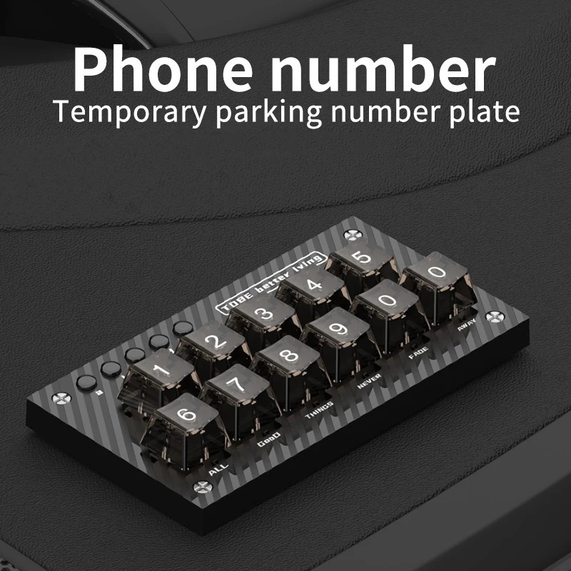 

Creative Keyboard Shape Temporary Parking Card Retro Automobile Stop Parking Car Move Ornament Luminous Display Sign Car Styling