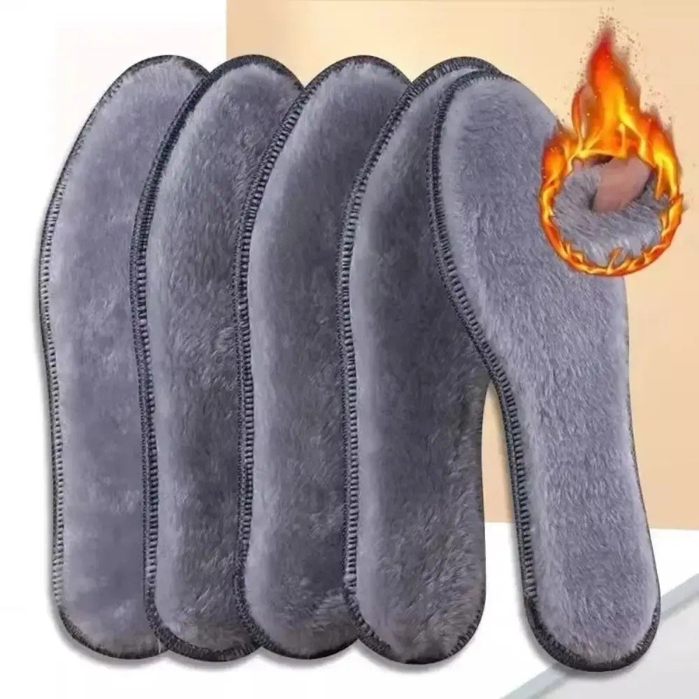 3 Pairs Thermostatic Self Heating Insoles Faux Rabbit Fur Cold-proof Warm Insoles Soft Breathable Plush Insoles Men Women