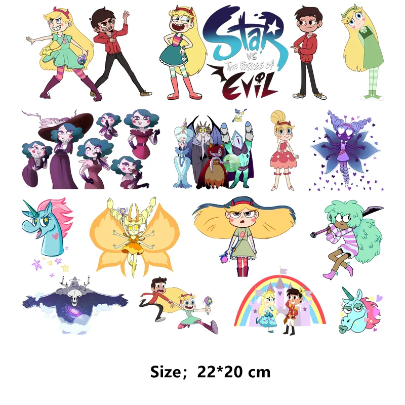 디즈니 스타 대 사악한 힘 패치에 철 Clorhing 스티커 어린이를위한 DIY 의류 용 아플리케