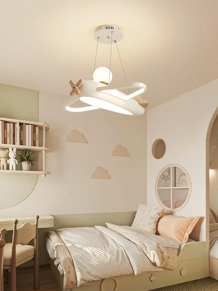 2026 New Children's Room Ceiling Chandelier Cartoon Novelty Airplane Light Simple Modern Girl Boy Bedroom LED Pendant Lighting view 3