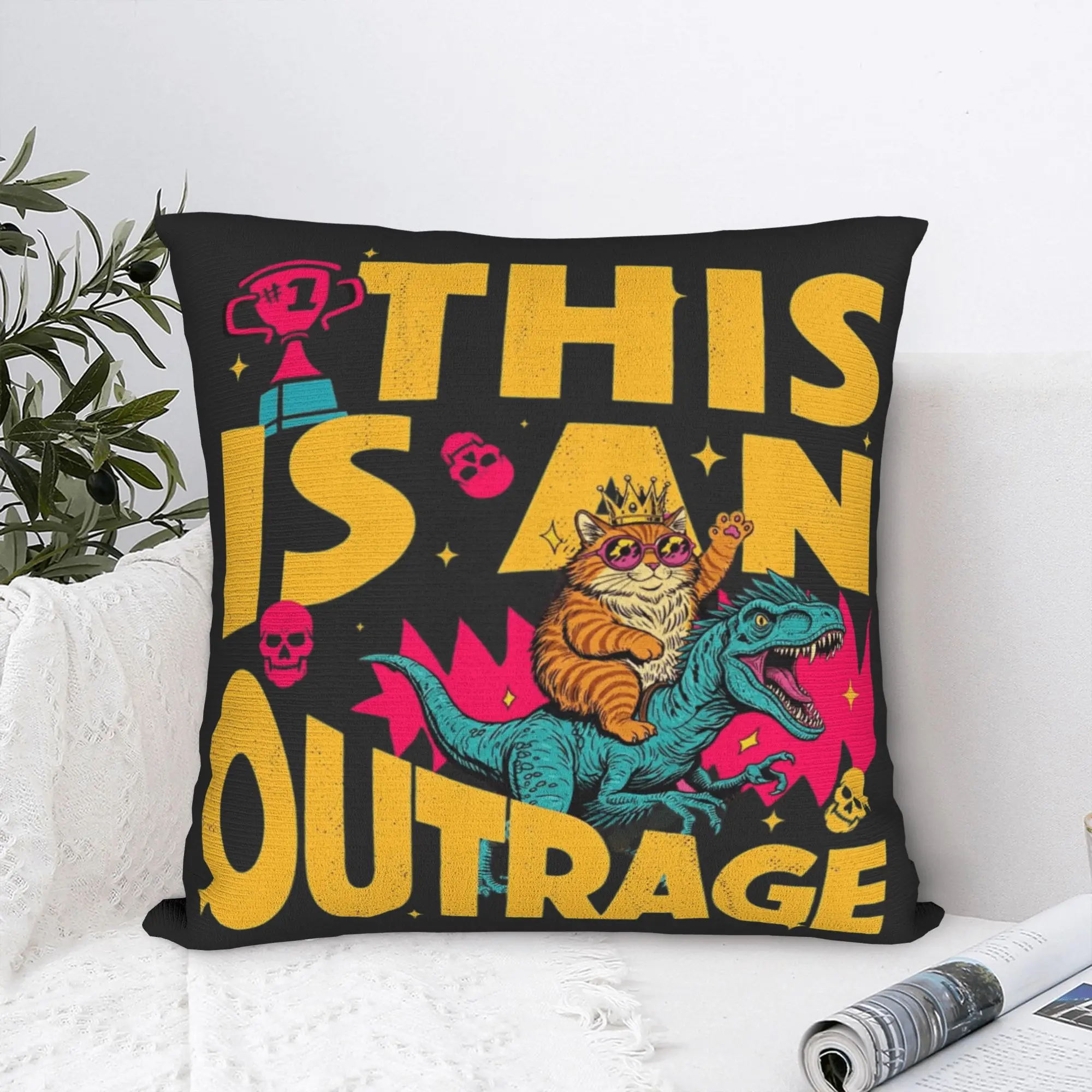 This Is An Outrage Princess Donut Cat Dungeon Crawler Carl Pillow Cover  Graphic Cushion Cover Kawaii Pillow Party Home Decor
