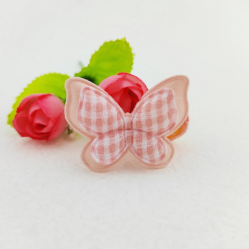 30 Stück 4,2*3,2 cm Gingham Zweischichtige Schmetterlingsapplikationen für Kleidung, Hüte, Nähzubehör, DIY-Kopfschmuck, Haarspangen, Schleifendekoration, Aufnäher – Detail 9