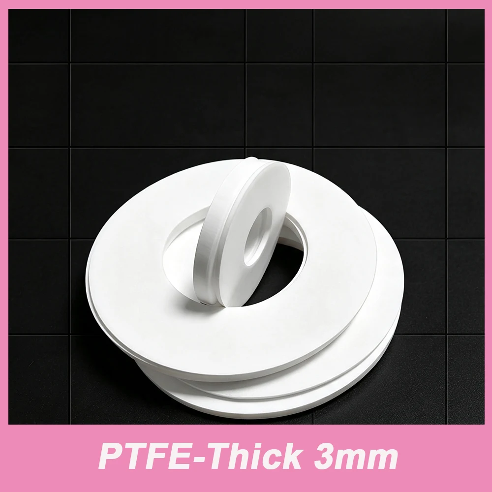 1/10Pcs Expanded EPTFE Soft PTFE Flange Gasket Thick 3mm Flat Washer High Temp Elastic Corrosion Resistant Industrial Pipe Seal