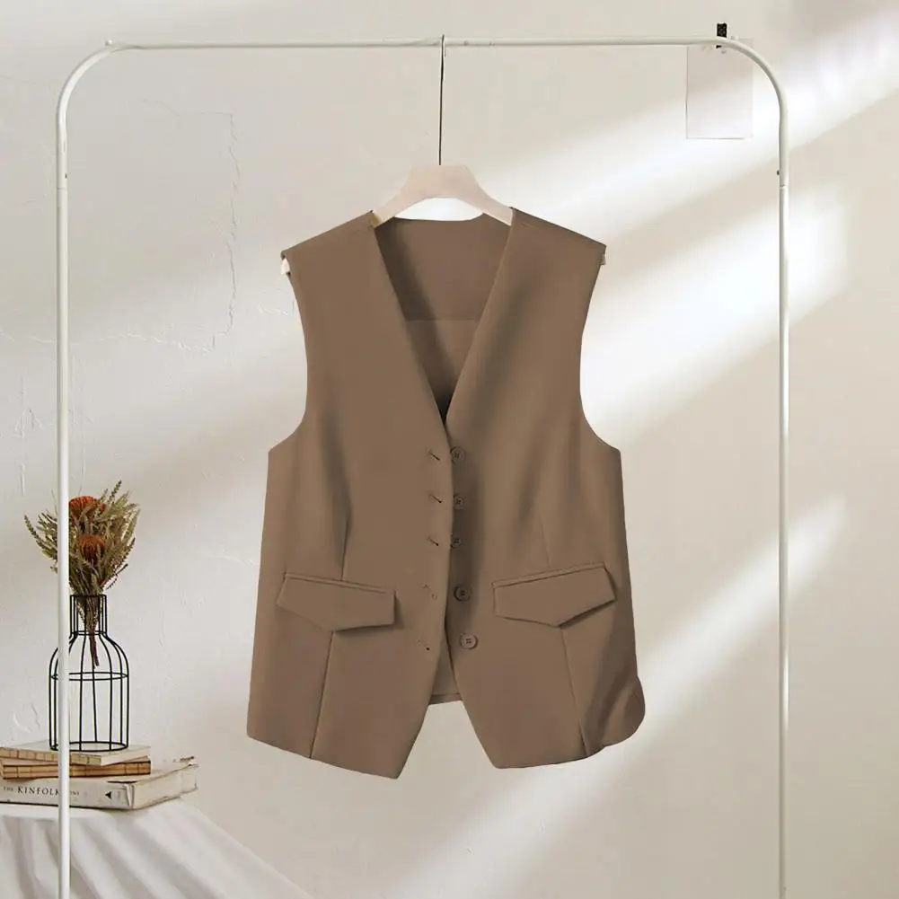 Formal Business Single Breasted Women Vest V-Neck Sleeveless Suit Vest For Office Lady Vest Tops For Women Clothing Summer 2024