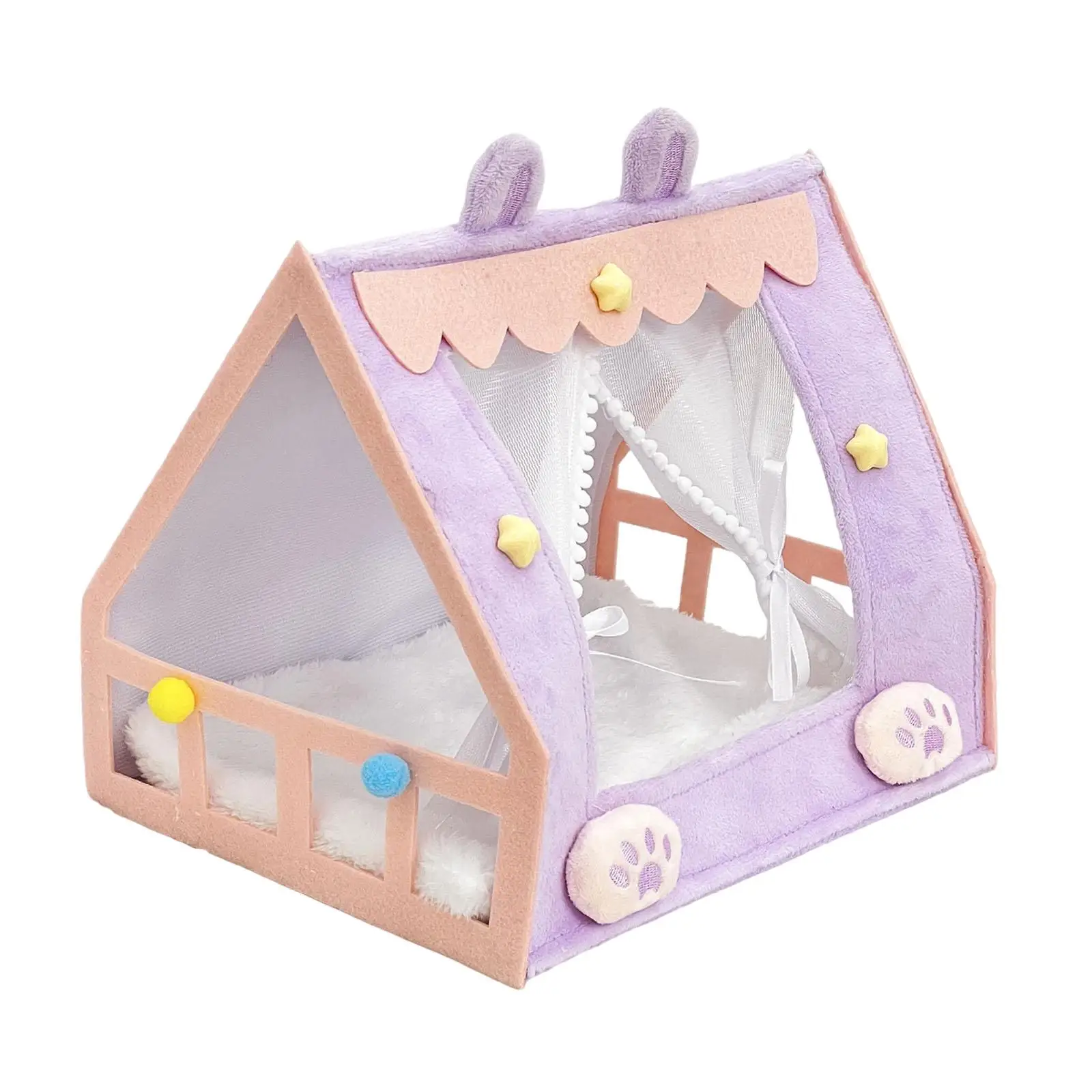 人形テントベッドポータブルかわいい快適デスクトップディスプレイミニチュア家具ドールハウスアクセサリーぬいぐるみフィギュア睡眠ベッド家庭用