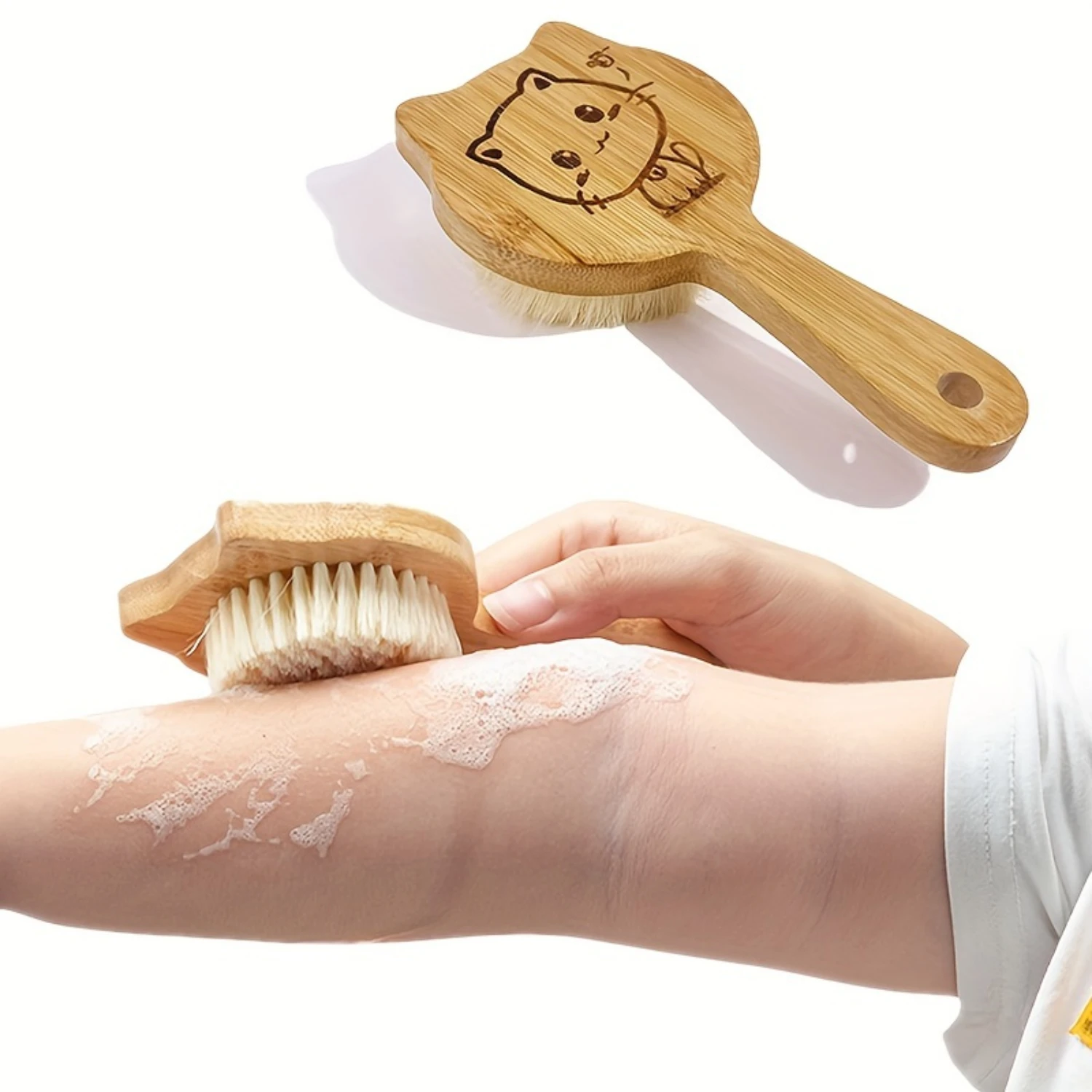 

Bamboo Infant Hair Brush Soft Natural Bristles for Gentle Brushing and Massage