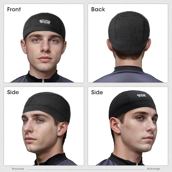 قطعتان من قبعة جمجمة رياضية خفيفة الوزن بلون سادة قابلة للتنفس في الهواء الطلق للرجال والنساء