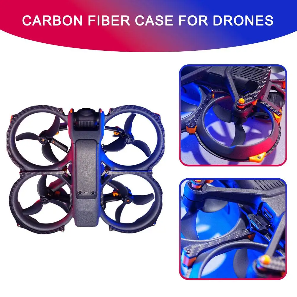 Drone Carbon Fiber Protective Cover For Dji Avata 2 Drone Propeller Guard Anti-Collision Impact Protectors For Dji Avata 2 Drone