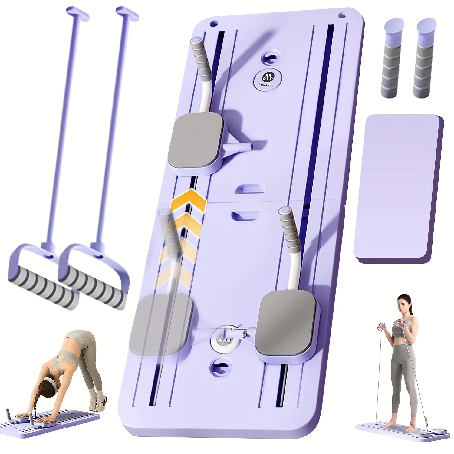 6 in 1 Multi-Purpose Foldable Pilates Reformer Board Set With Timer Pilates Equipment Ab Exercise Abs Roller for Home