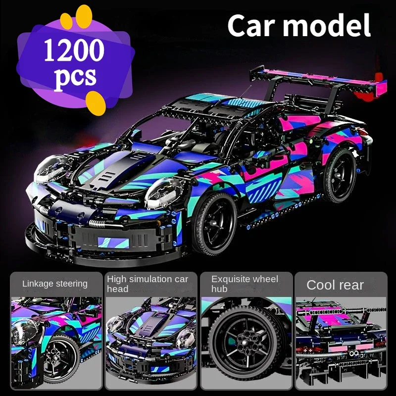 Technical City Car Cyberpunk Speed Racing Vehicle Building Blocks Compatible 42096 20097 Assembly Toys For Kid Birthday Gift