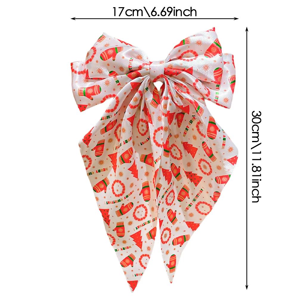 Mehrfarbige Haarspangen mit Schleife für Mädchen, Weihnachtselemente, Haarnadeln mit Schneeflocke, Weihnachtsmann, Rentier-Designs als Weihnachtsgeschenk