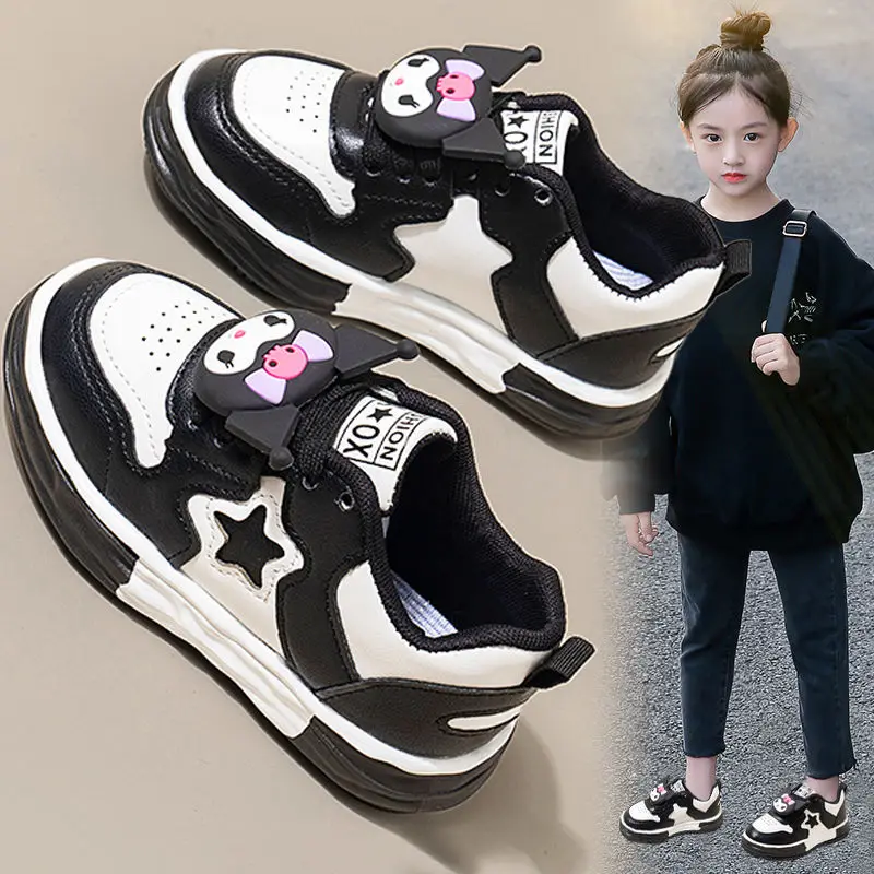 

2023 Sanrio Kuromi Girly Heart Kawaii Anime Kids Board Shoes Cute Cartoon Fashion Casual Sports Sneakers Toys for Girls