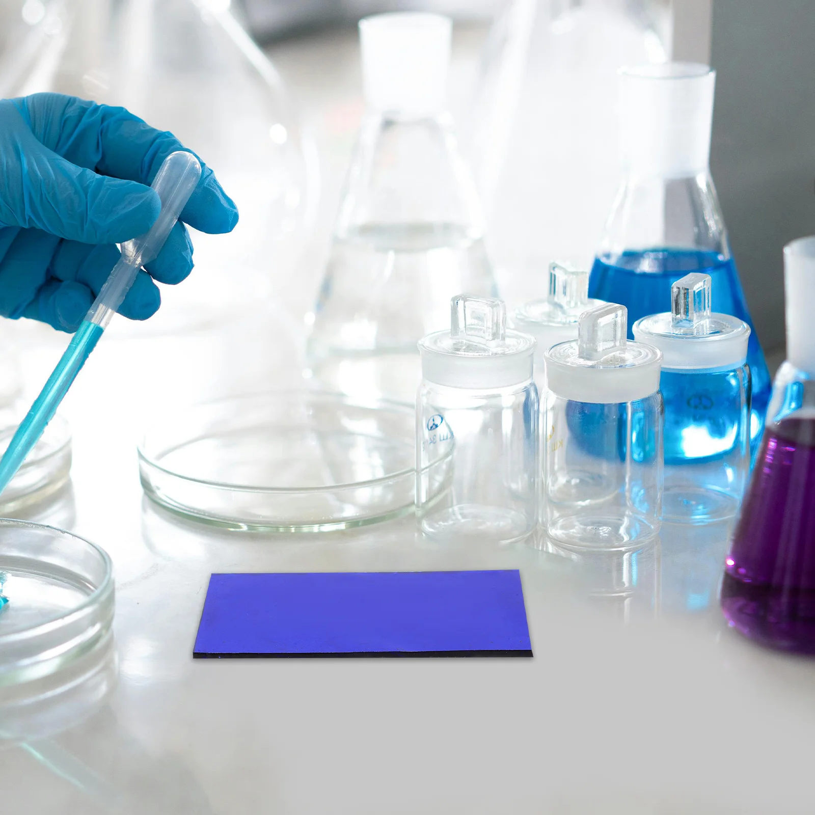 

Cobalt Glass Sheet 5x10cm Chemistry Physical Experiment Tool Accurate Flame Color Reaction Science