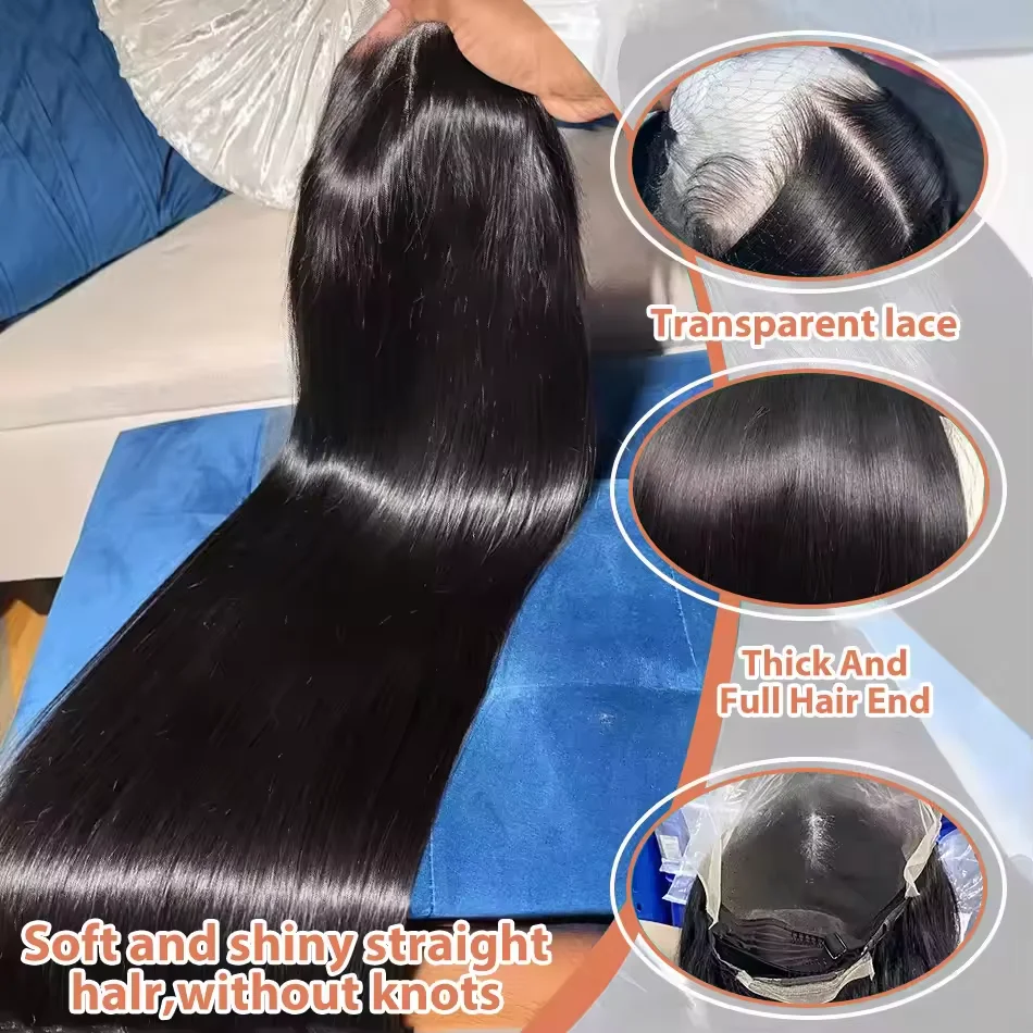30Inch Bone Straight Human Hair Wigs 13x6 Straight Lace Front Human Hair Wigs 250Density 360Full Lace Brazilian Human Hair Wigs image 2