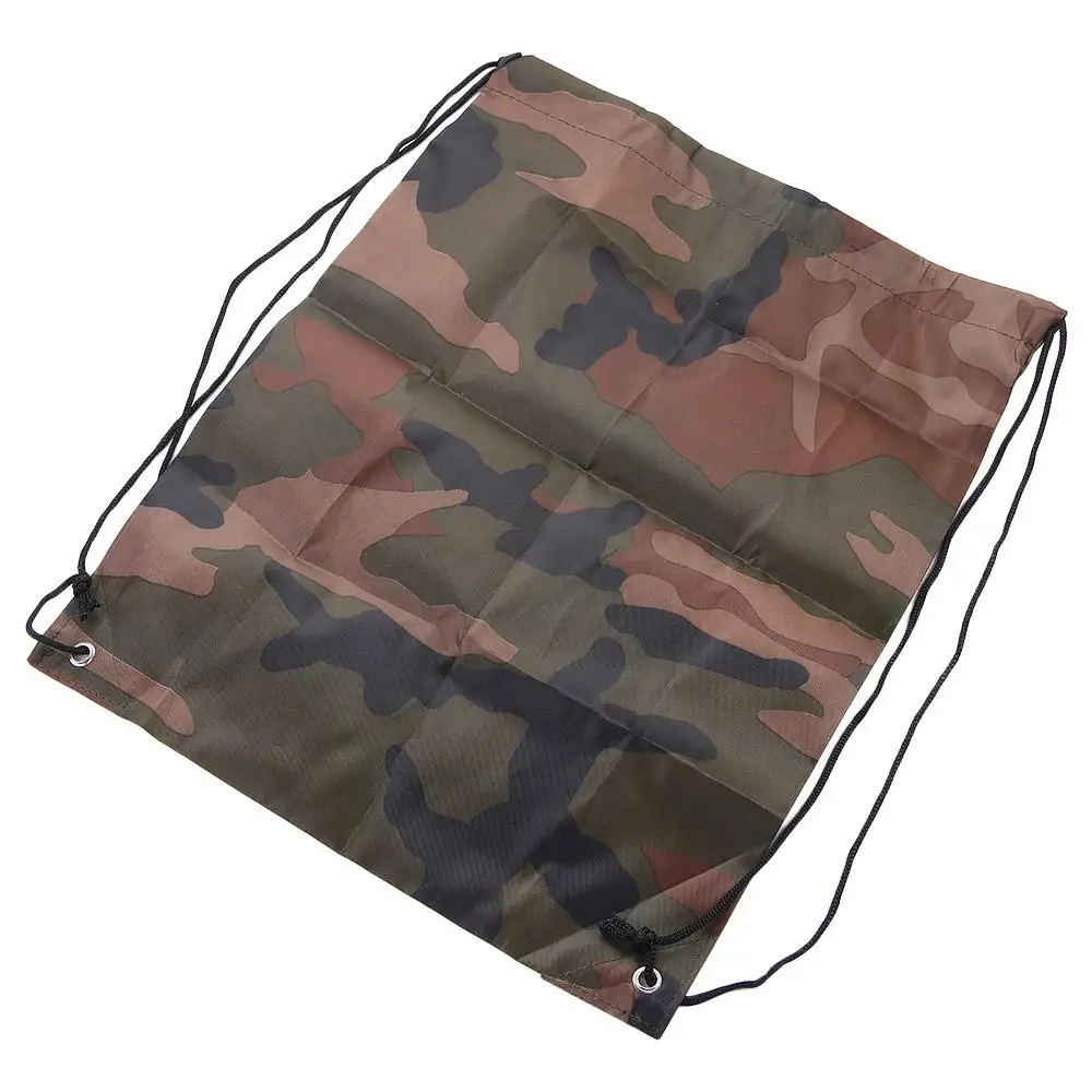 Unisex Small Thicken Shoes Clothes Storage Travel Riding Camouflage Drawstring Bag Portable Sports Bag Backpack Oxford Bag