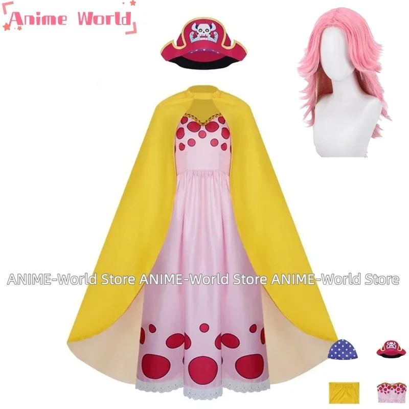 Anime Charlotte Linlin BIG MOM Cosplay Costume Motto Land Queen Soul-Soul Fruit Wig Dress Cloak Hat Woman Sexy Carnival Suit