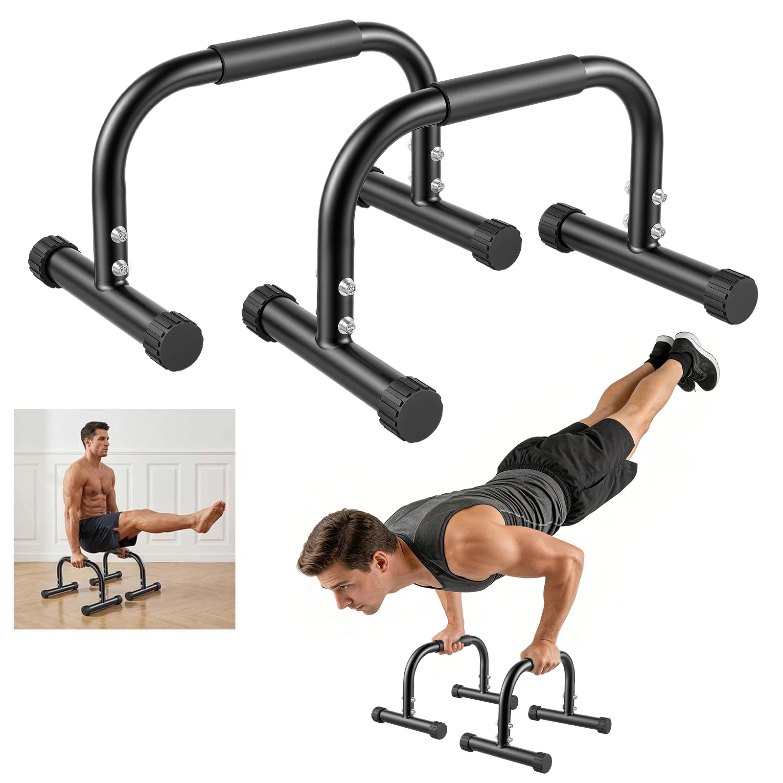Parallettes Bars 200kg Belastbarkeit, Hohe Dip Barren Calisthenics für Push-ups & Handstand, Schwerlast Turnstation für Home Gym, stabil & rutschfest
