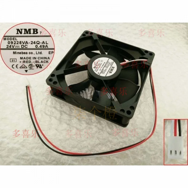 

ZMZM Новый для системы вентилятора 09225VA-24Q-AL 9225 24V0.49A Вентилятор охлаждения корпуса 3 провода 3pin # А6