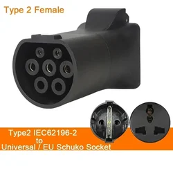 for Car Model 32A 7KW 1phase V2L Discharger TYPE 2 IEC62196-2 to 220V Universal EU Schuko Socket Converter Adapter