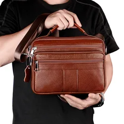 Fashion Men Shoulder Bag Genuine Leather Handbag Business Multifunctional Briefcase Travel Men's Crossbody Bag Luxury Bag Men