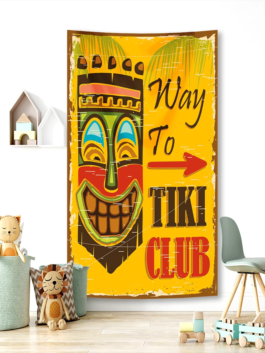 Hawaii Tiki Bar Flag Polyester Printed Bar Poster Banner 60x90cm