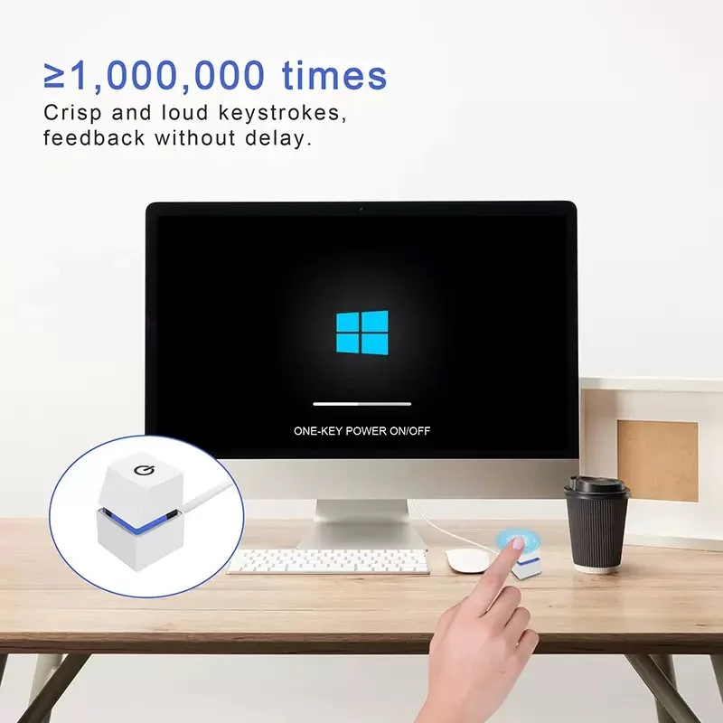 Pulsante interruttore desktop esterno per computer Cavo di prolunga Tastiera meccanica Feel Interruttore a un tasto Pulsante interruttore periferico per computer
