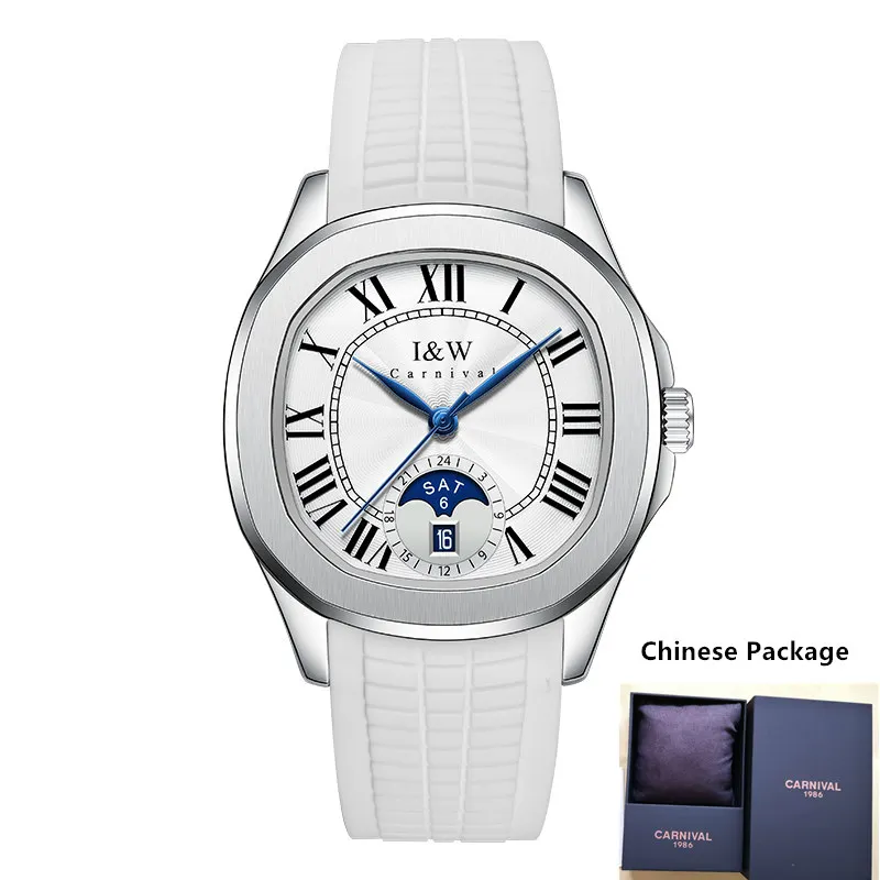 Zwitserland Carnaval Nh36 Automatisch Uurwerk Horloge Voor Heren Waterdicht Luxe Merk Mechanische Herenhorloges Kalender Antiek Gmt