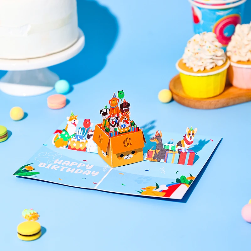 Pop-Up-Geburtstagskarte für Hunde: Das perfekte Geschenk für Familie, Freunde und Liebste.