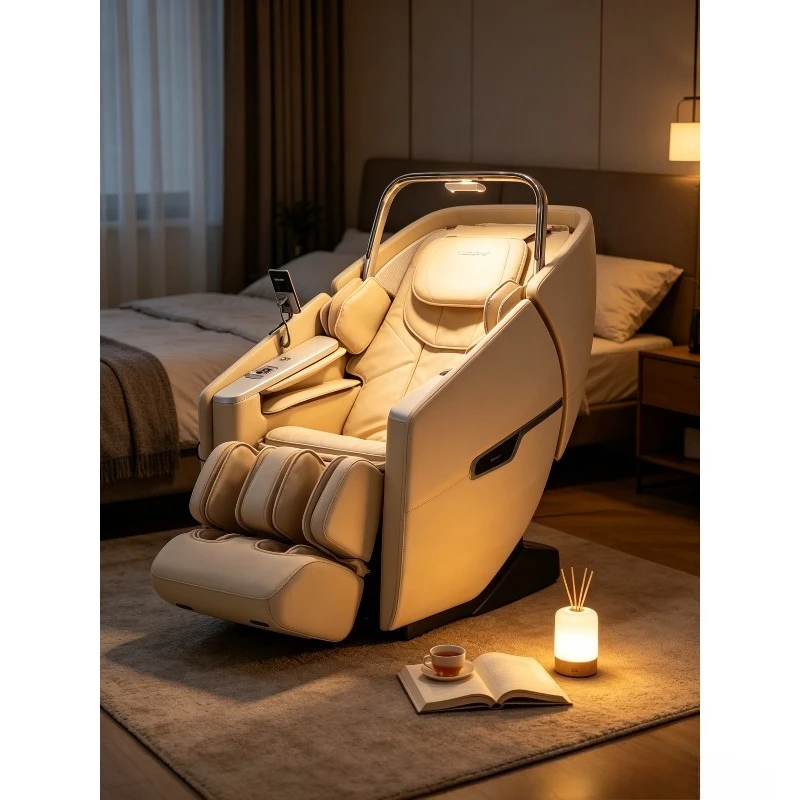 Ganzkörper-Massagesessel mit Zero-Gravity-Funktion, SL-Track, Luftkompression & Heizung, 3D-Tiefengewebe-Shiatsu-Massagegerät mit Bluetooth-Lautsprecher, Fußrollen & Multi-Auto-Modi für Zuhause &