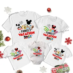 Disney Family Vacation 2024 Shirts Matching Dad Mom Kids Tees Tops Baby Rompers Look Disneyland Trip Family Matching Outfits