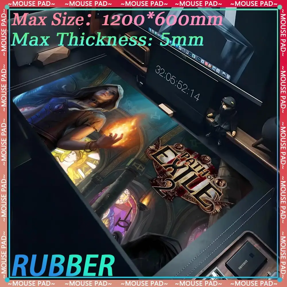 

Коврик для мыши Path of Exile 2 XXL 90x40 см, резиновый коврик для мыши Gabinete Gamer Pc, супер большой игровой настольный коврик с большим замком по краям, настольный коврик