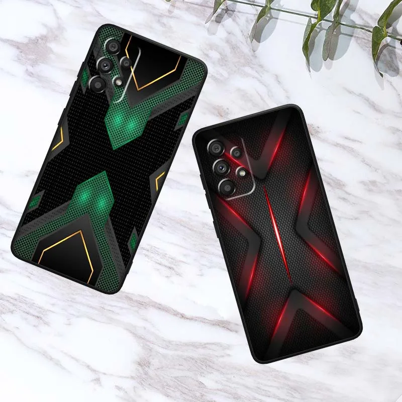 carbon fiber pattern For Samsung A73 A72 A71 A55 A54 A53 A52 A51 A13 A22 A16 A15 A12 A14 A26 A07 5G Black Phone Case view 3