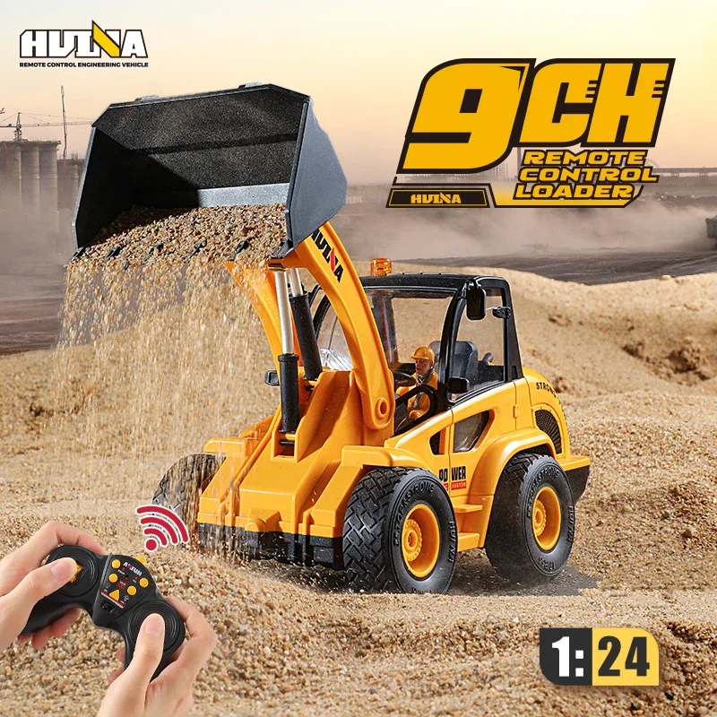 

Hot Slae New Toy Huina 1518 9Channels 1/24 Construction Truck RC Wheel Loader Auto-Demo RC Bulldozer Car Toys for Kid