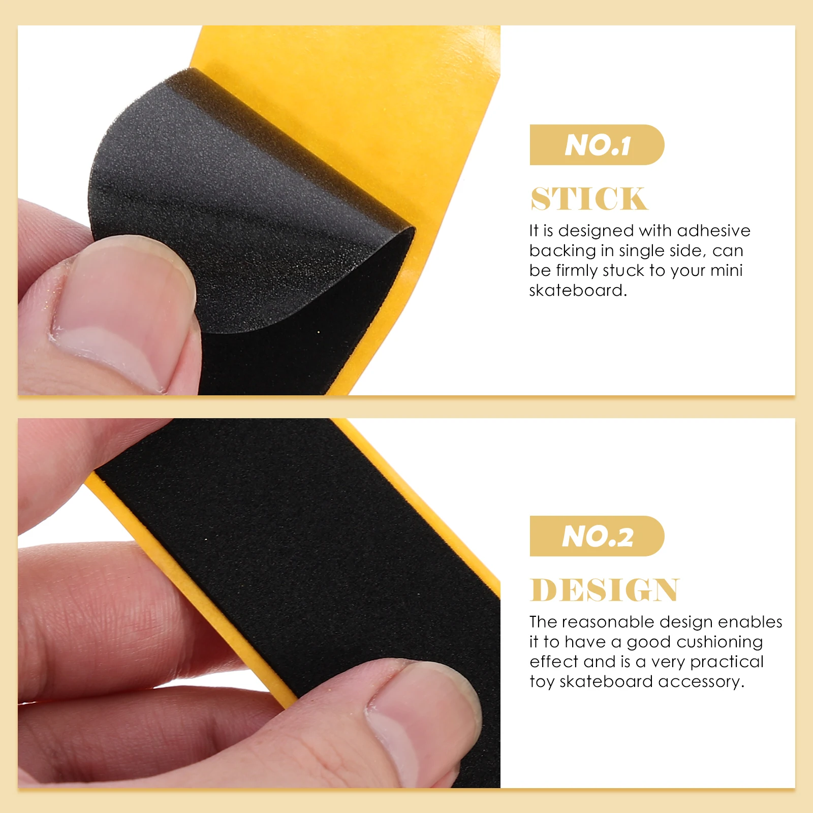 6 stuks toets antislip schuim grip tape zwarte zelfklevende skateboard vervangende sticker vinger skateboard accessoires