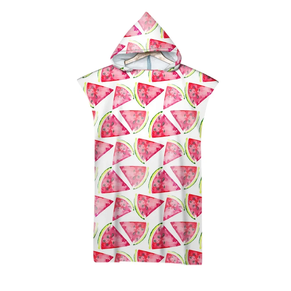

Watermelon Pattern Microfiber Fabric Adult Soft Bath Towels Beach Towels Dressing Bathrobe Cloak Hooded Swimming Bath Towels