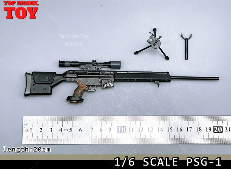 PSG-1 1/6 Scale Sniper Rifle Weapon Scene Accessories Model Plastics 20CM Toy Fit 12'' Male Soldier Action Figure Body Dolls